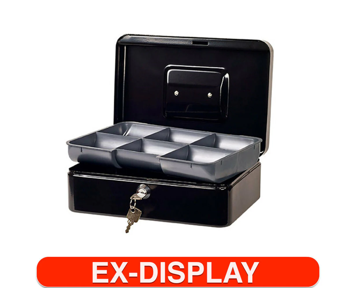 Esselte Portable Black Classic Cash/Money Box Organiser/Coins Tray/Key Lock No.8 - Refurbished Grade A