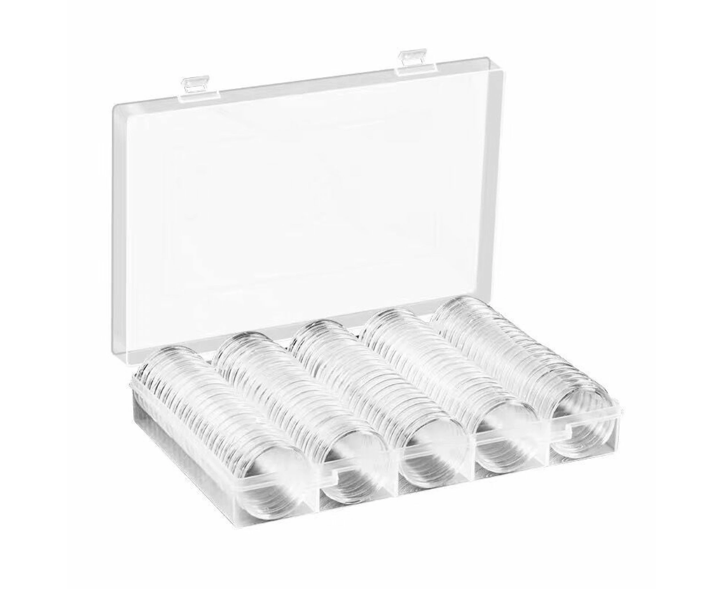 Coin Capsules, Pack Of 100 Clear Coin Capsules With Storage Box, Transparent Plastic Storage Containers For Coins, Commemorative Coins (30 Mm)