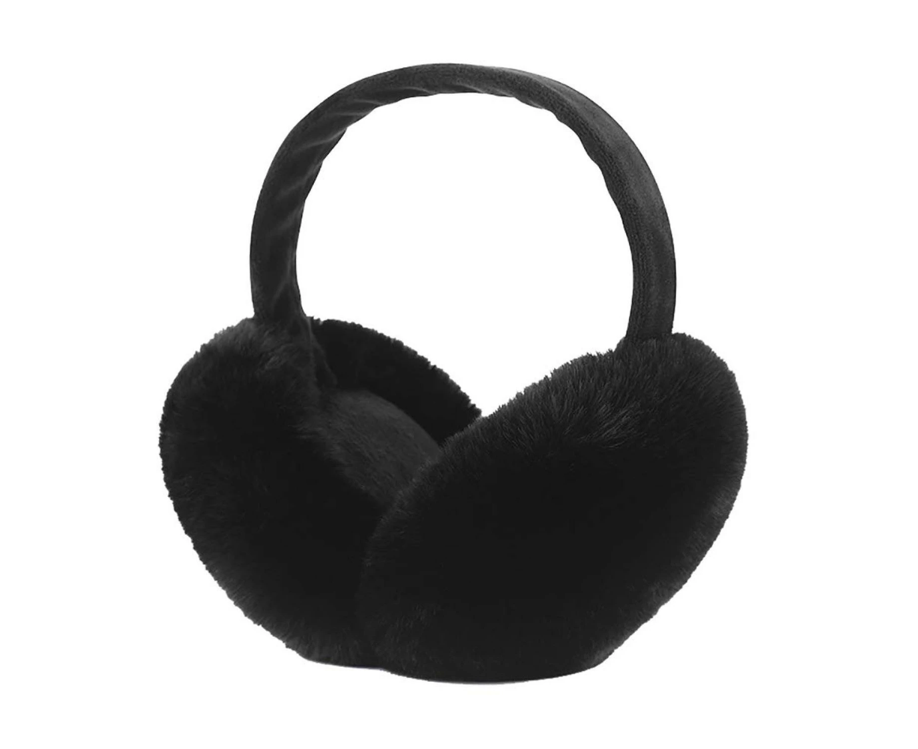 Winter Ear Muffs, Winter Earmuffs FoldRemovWashPlush Earmuffs Warm Cold Protection Cold Winter Accessories Outdoor Ear Cups,Black