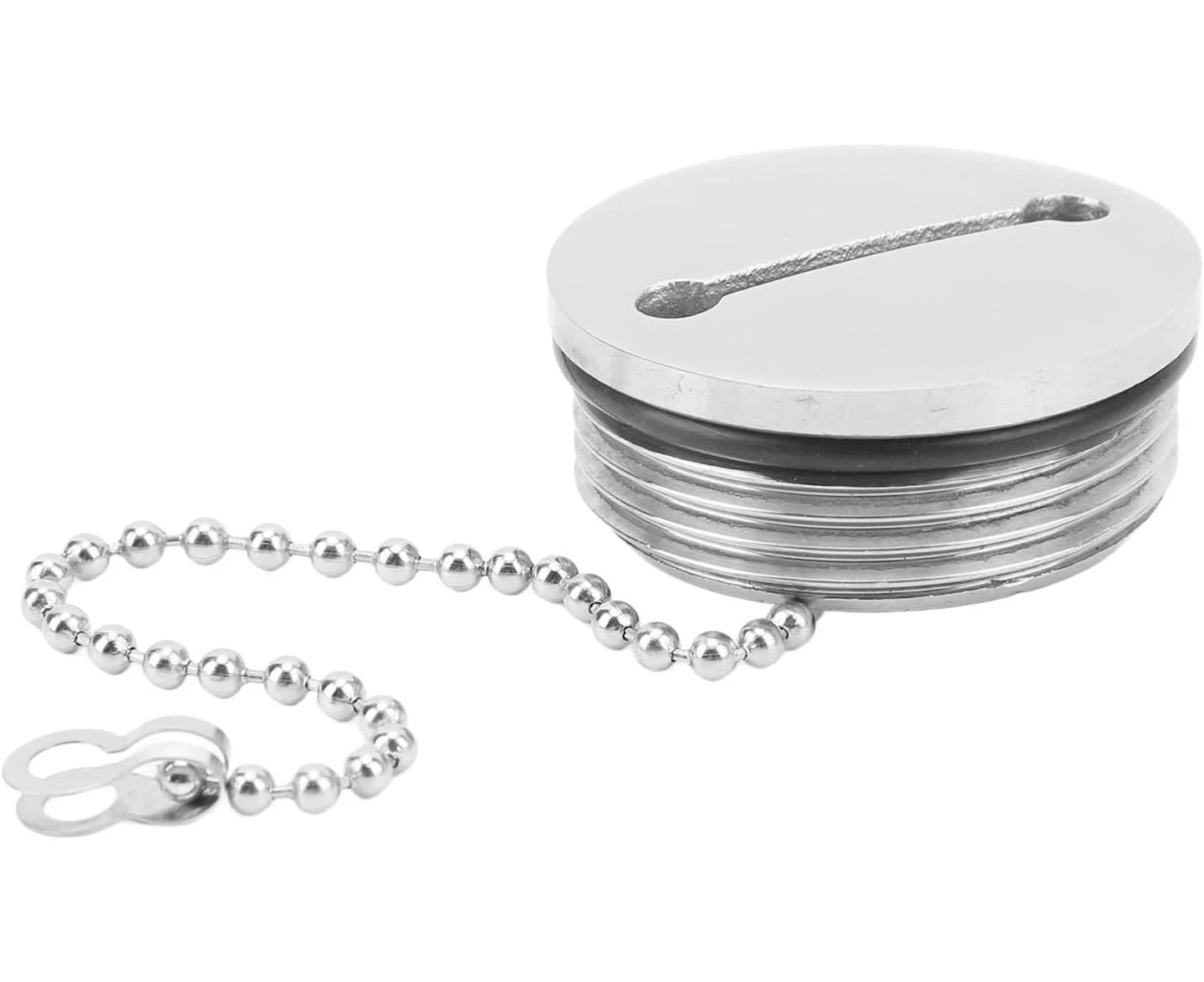 Stainless Steel Polished Boat Fuel Tank Cap, Gas Water Deck Fill Filler Replacement Cap and Chain, Polished Marine Hardware Accessories for Boat Yacht Cara