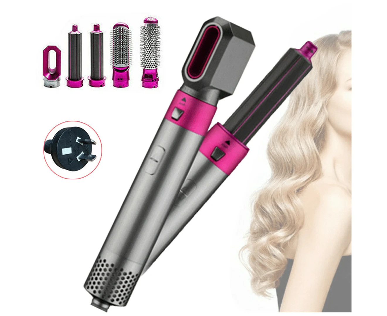 Electric Hair Styler Hair Dryers 5 In 1 Hair Curler Automatic Hair Straighteners Blow Dryer Brush Dry & Wet Curling Iron Set