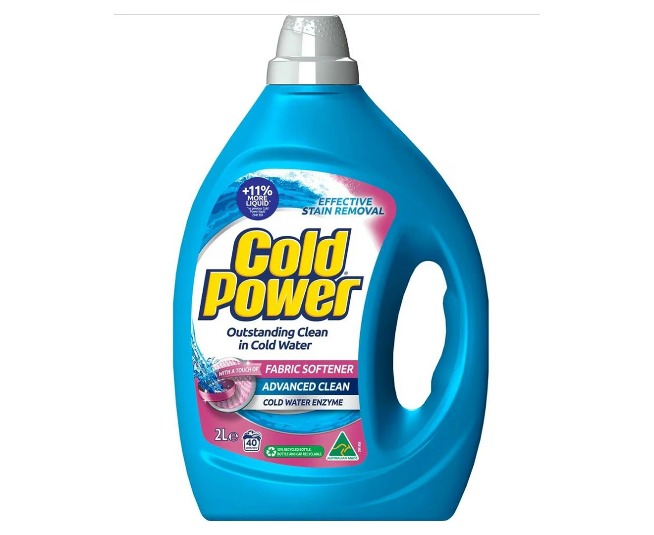 Cold Power Advanced Clean Fabric Softener Front & Top Loader Laundry Liquid 2L / 40 Washes