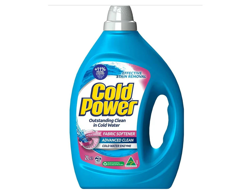 Cold Power Advanced Clean Fabric Softener Front & Top Loader Laundry Liquid 2L / 40 Washes