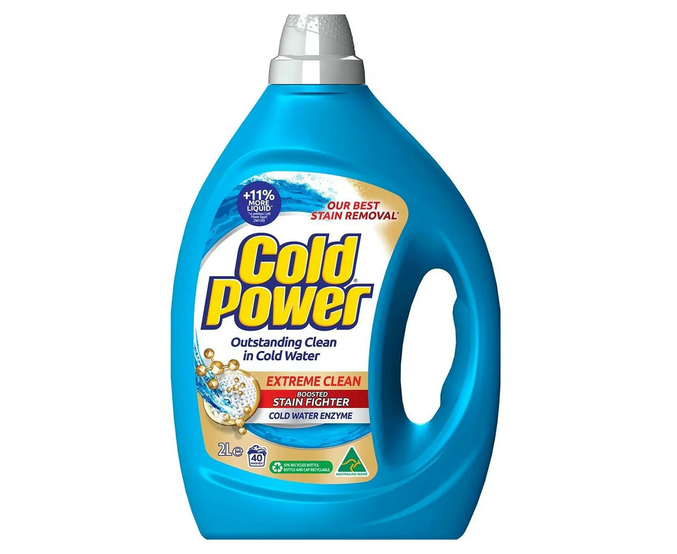 Cold Power Extreme Clean Stain Fighter Front & Top Loader Laundry Liquid 2L / 40 Washes