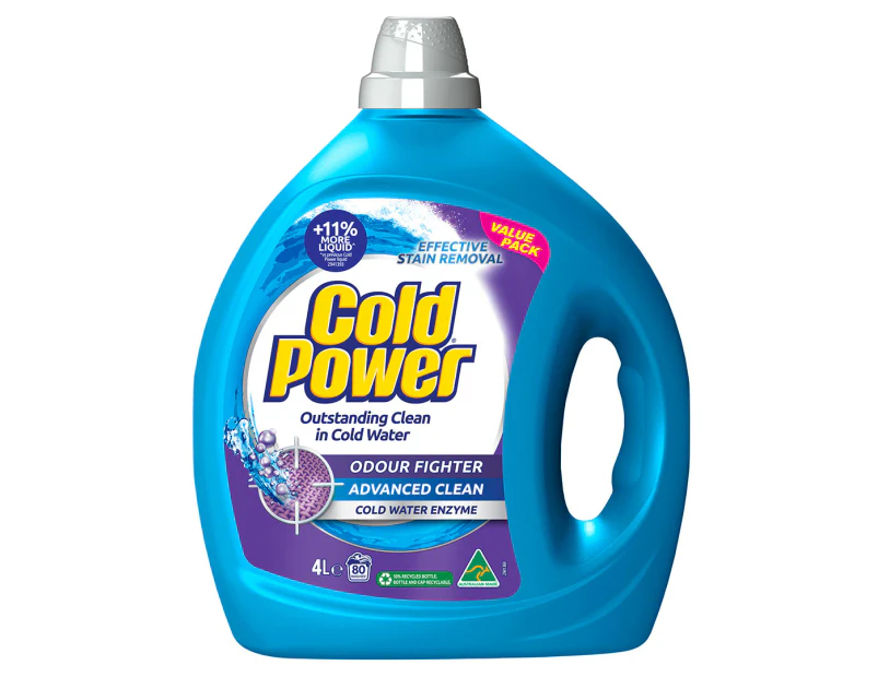 Cold Power Advanced Clean Odour Fighter Front & Top Loader Laundry Liquid 4L / 80 Washes