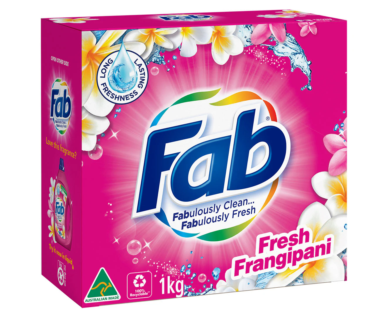 Fab Fresh Frangipani Front & Top Loader Laundry Powder 1kg