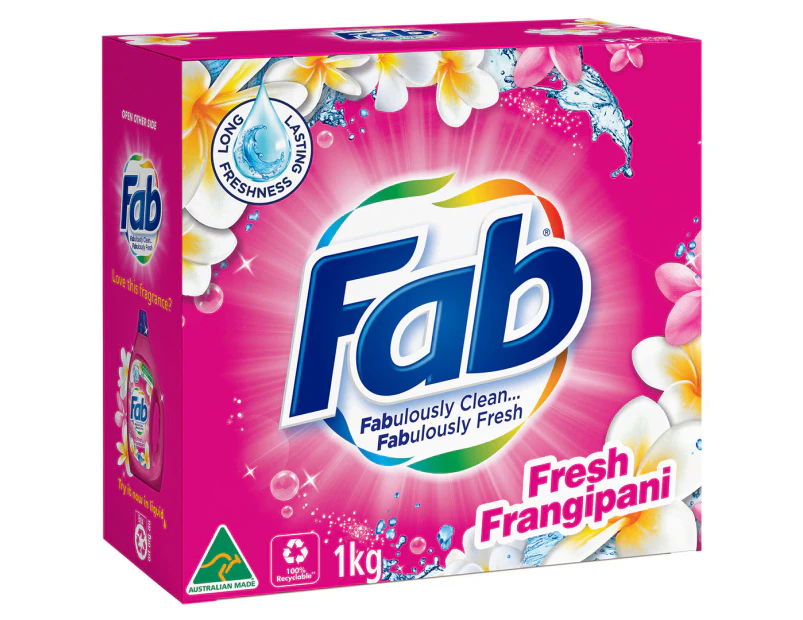 Fab Fresh Frangipani Front & Top Loader Laundry Powder 1kg