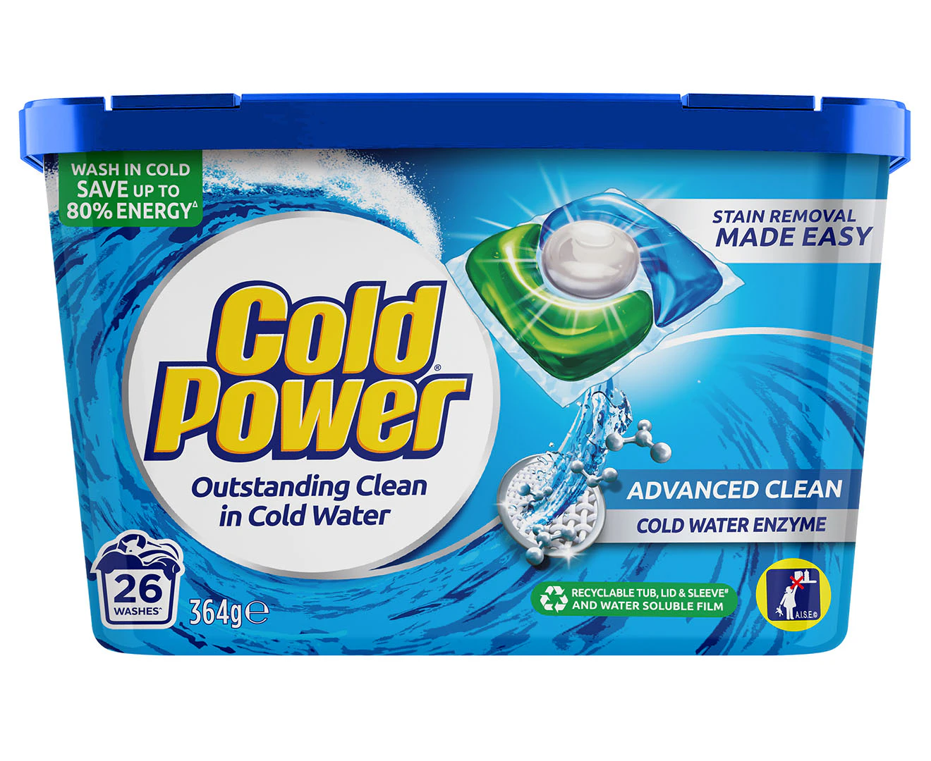 Cold Power Triple Caps Laundry Capsules 364g 26pk