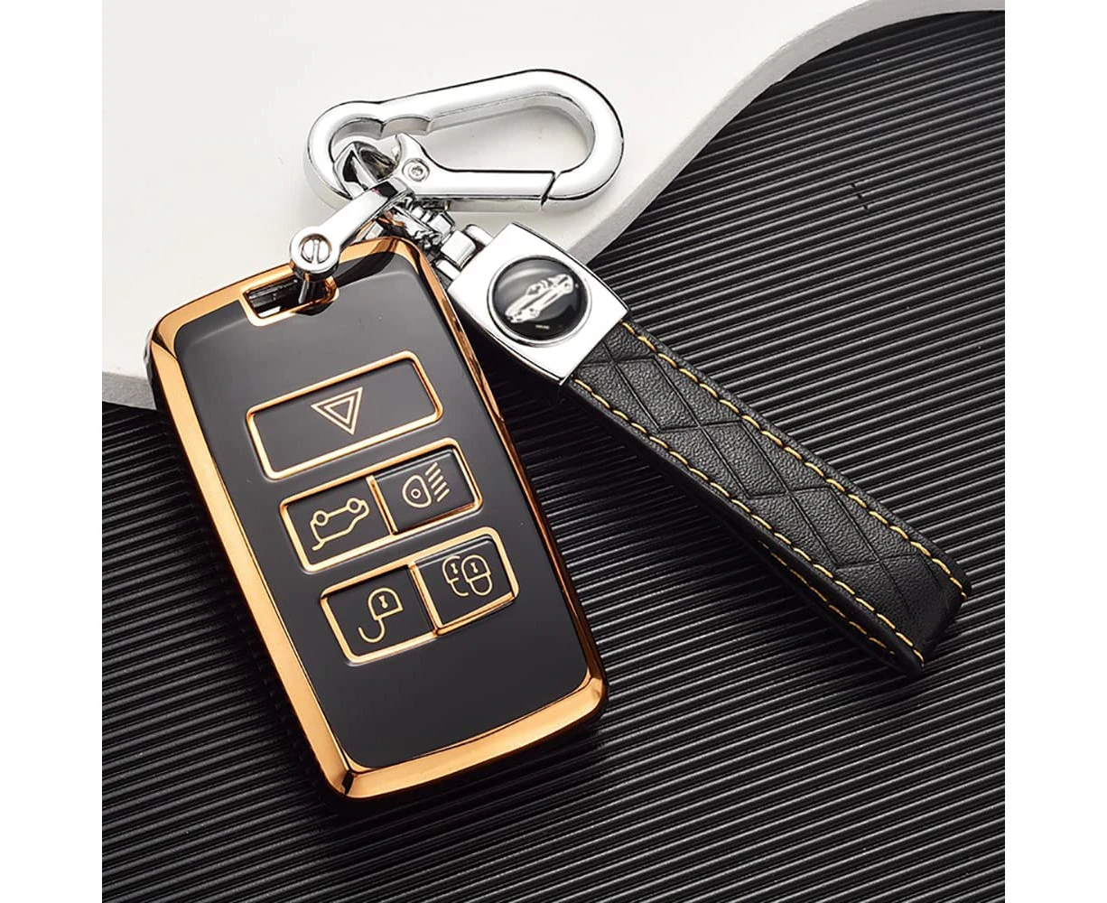 ontto Car Key fob Cover fit for Land Rover Defender Discovery 5 Range Rover Sport Velar Evoque Jaguar E-Pace F-Pace I-Pace Keyring Smart Key case TPU Silic