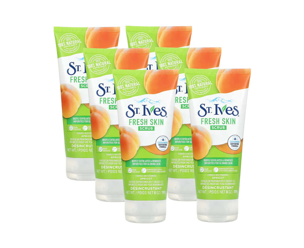 6 x St Ives Fresh Skin Apricot Scrub 170g