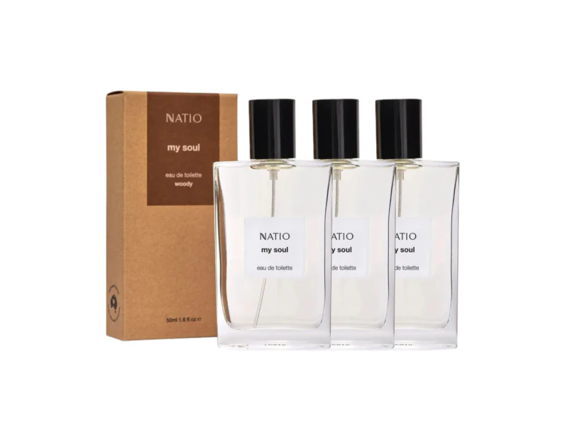 3 x Natio My Soul Woody Eau De Toilette 50mL