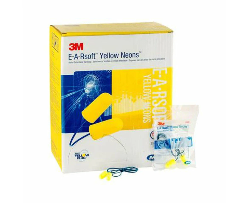 3M Metal Detectable Ear Plugs 200 pairs/box