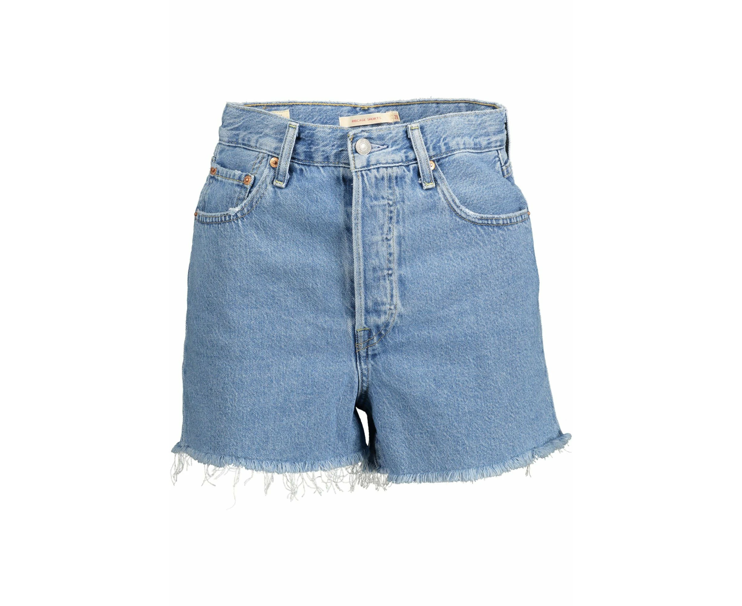 Levi's Chic Fringed Hem Denim Shorts In Light Blue