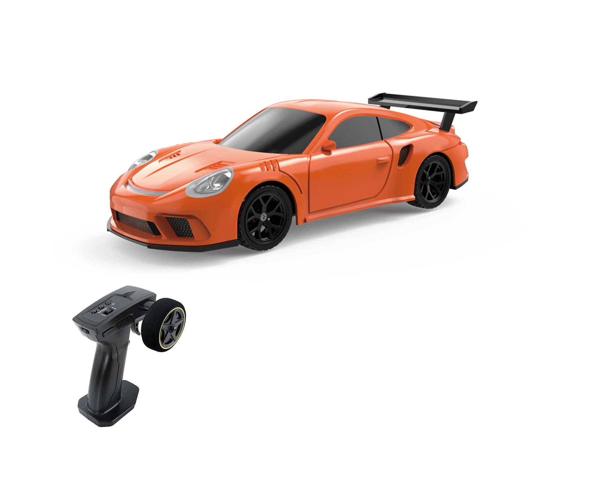 Remote Control Drift Car 2.4GHz 1/43 Remote Control Car 4WD Fully Proportional Remote Control Racing Car with Simulated Lighting Drifting Forward Backward,