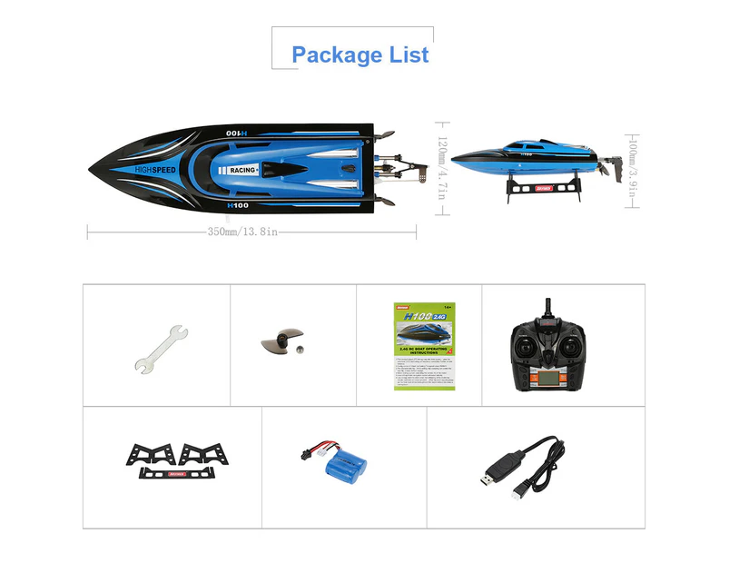 Skytech H100 2.4G Remote Controlled 180 Flip 20KM H High Speed Electric RC Boat Catch
