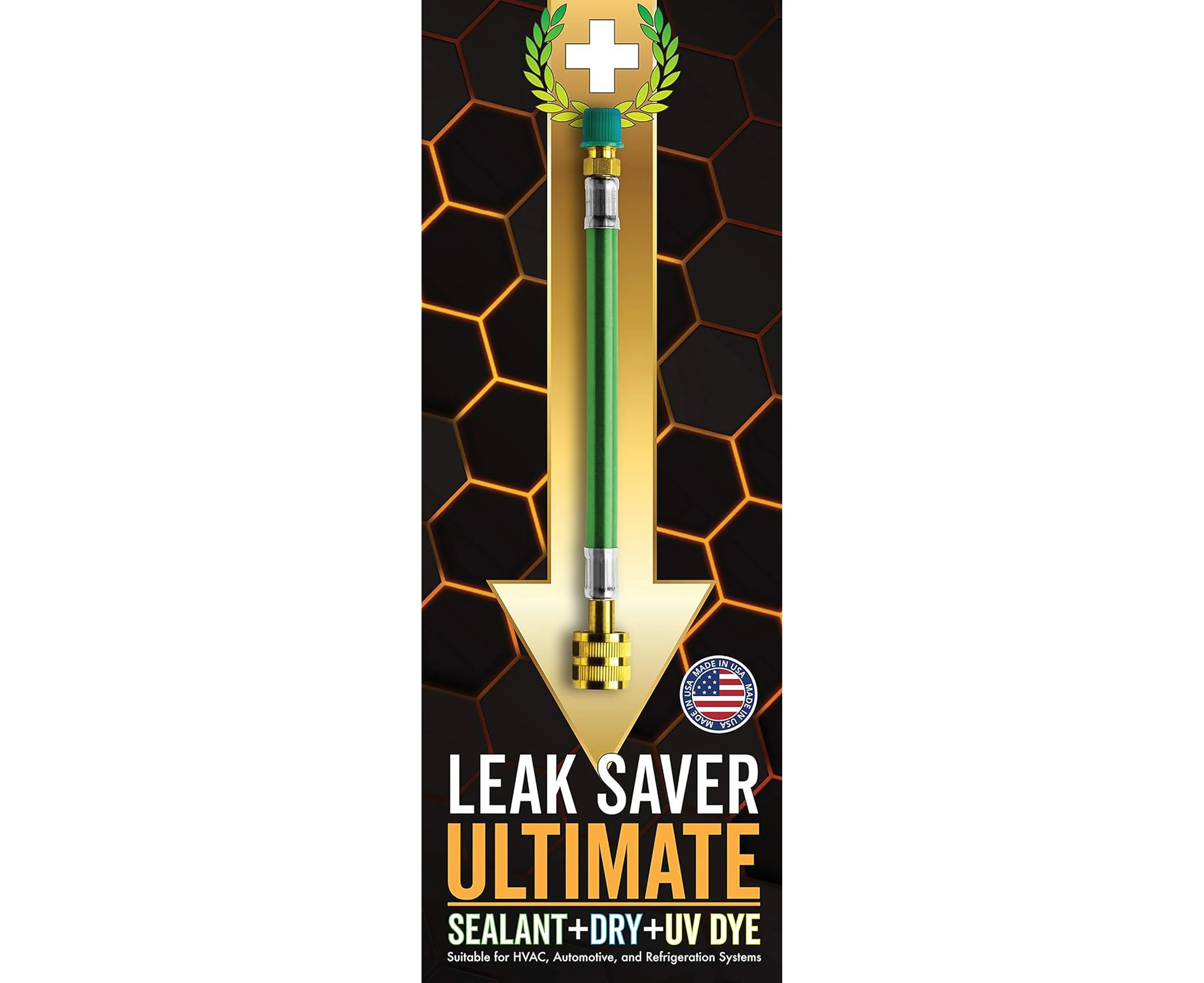 Leak Saver Direct Inject Ultimate 3-Pack | 3-in-1 AC Refrigerant Leak Sealer | with UV Dye & Moisture Remover | for Most HVAC Systems Up to 5 Tons - Profes