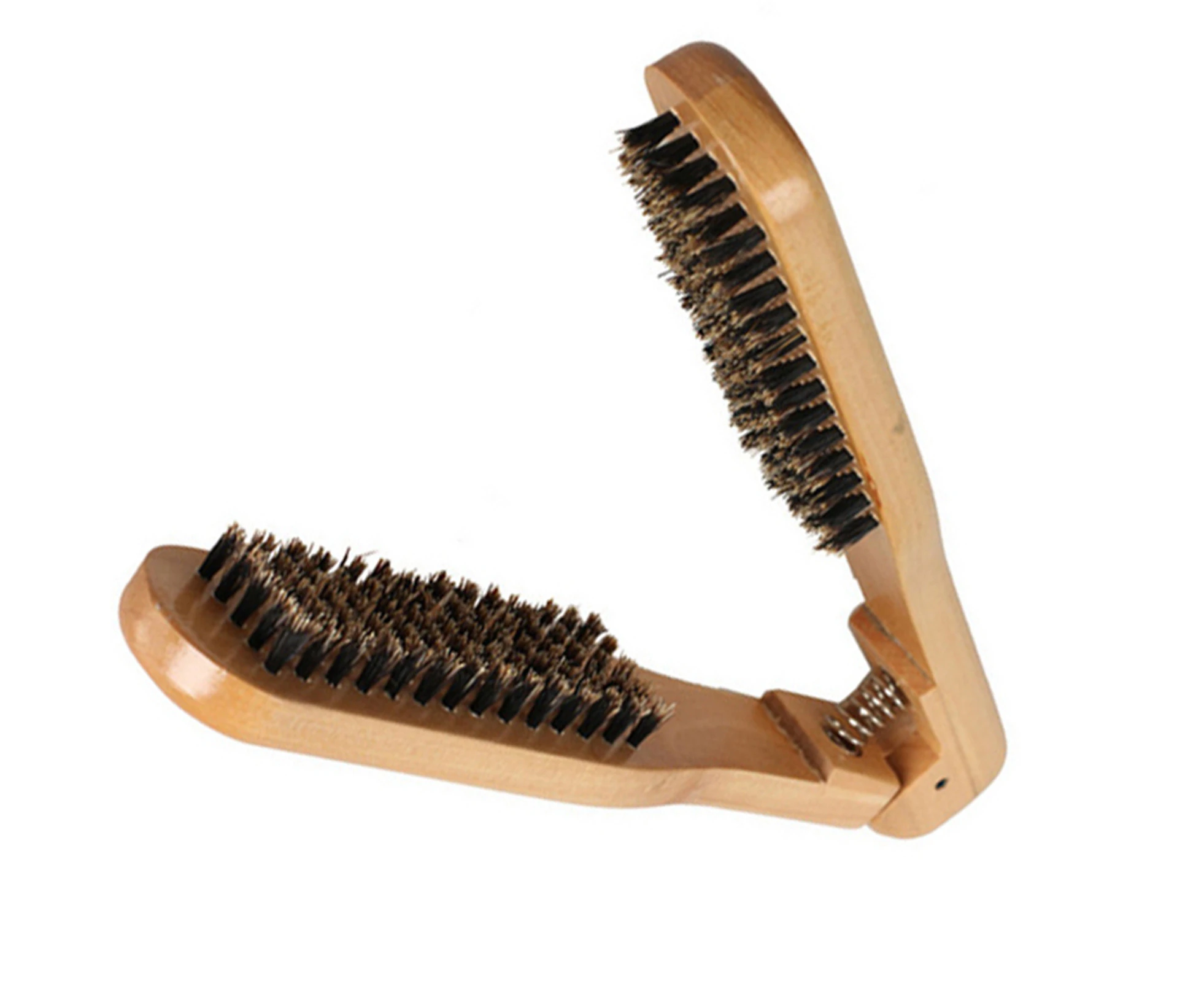 Wooden Hair Straightener Brush Prevent Hair Scalp Damage Double Sides Hair Brush Comb Clamp