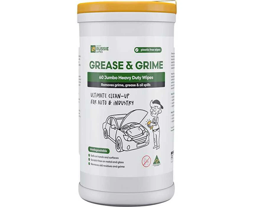 Great Aussie Wipes Grease & Grime Jumbo Heavy Duty Wipes 60pk