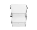 16x Boxsweden 21.5x13cm Crystal Stackable Bin Home/Kitchen Organiser Small Clear