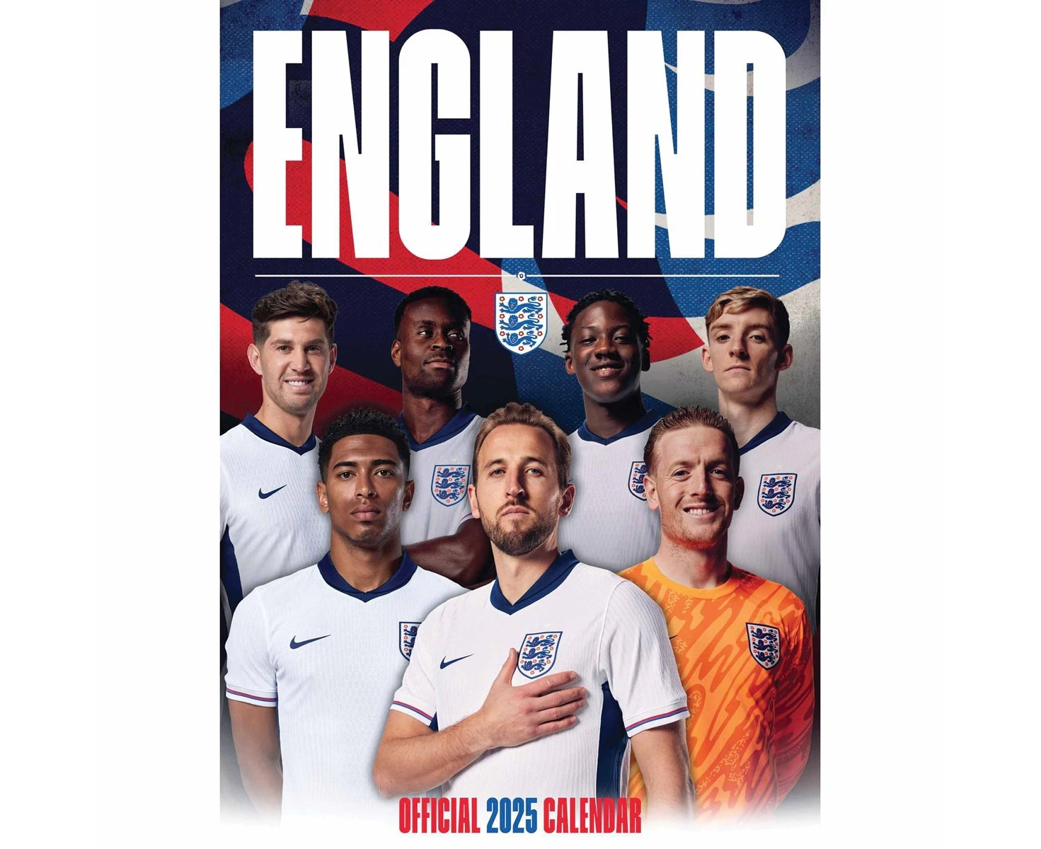 England FA 2025 A3 Calendar (Red/Blue/White) - BS4606