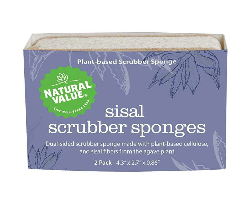 Natural Value Sisal Scrubber Sponge 2pk