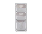 Boxsweden Hudson Multi-Tier Laundry Basket Hamper Cart Storage 44x106cm White