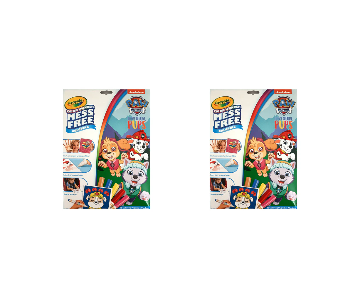 2x Crayola Colour Wonder Mess Free Colouring Pages w/ Marker Paw Patrol Kids 3y+