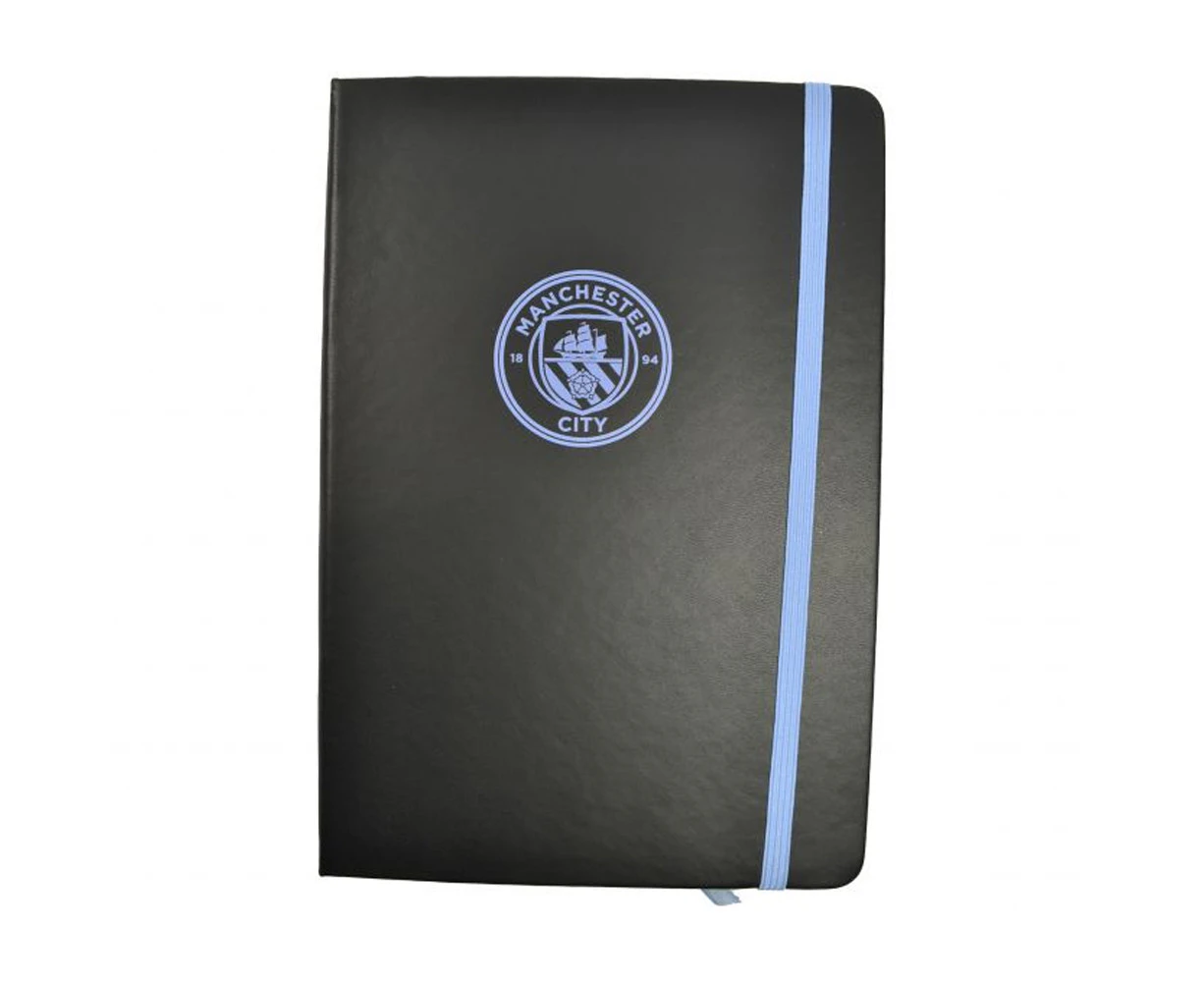 Manchester City FC Premium Crest A5 Notebook (Black/Blue) - BS4583