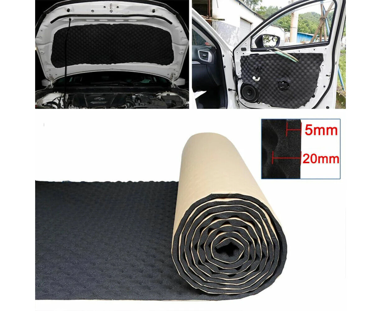 Adhesive Car Sound Insulation Sound Deadener Acoustic Noise Proofing Foam Mat 100*50*2cm,5 PACK