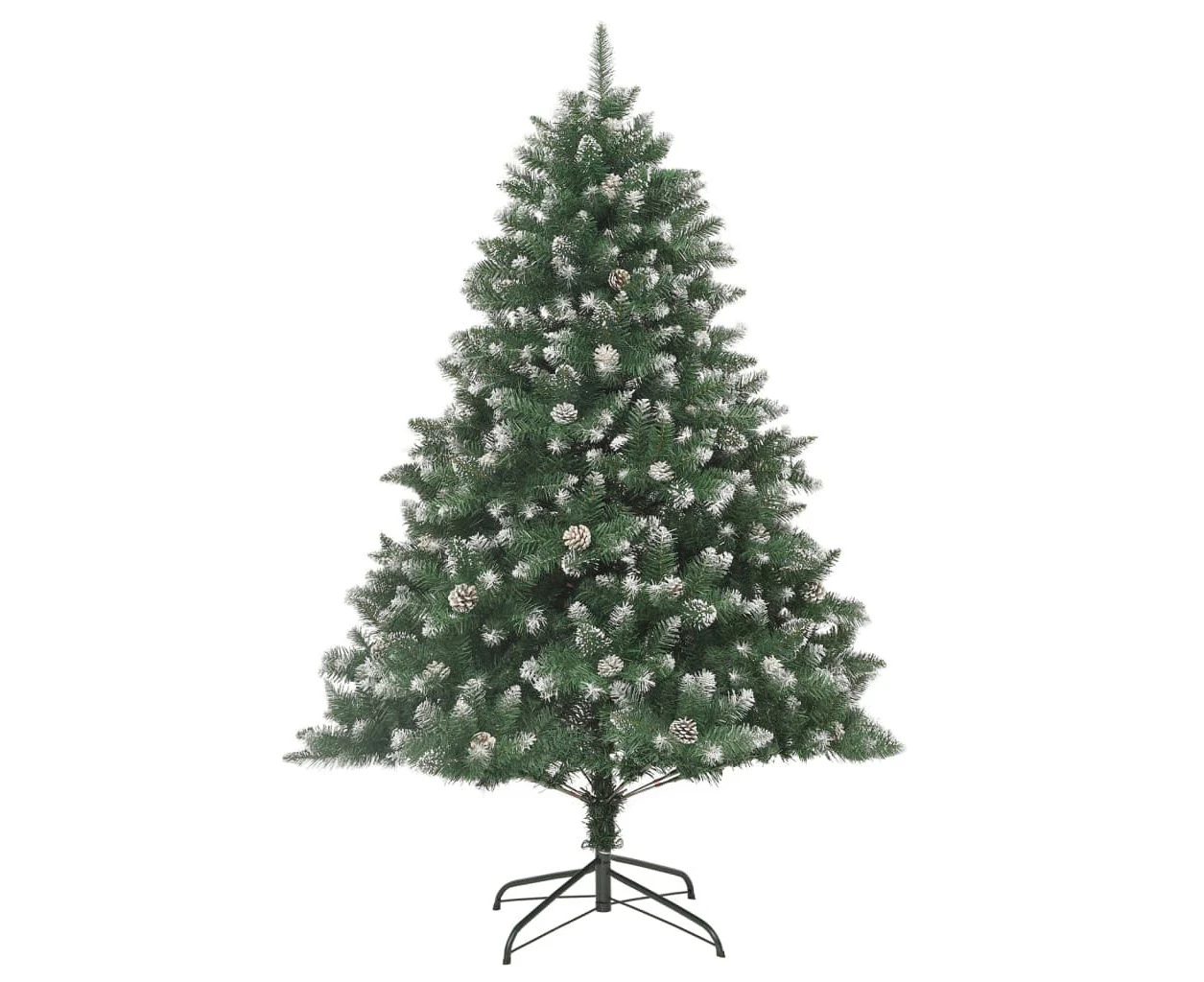 Artificial Snowy Christmas Tree Xmas Decorations with Stand Cones PVC Tips 180x126cm