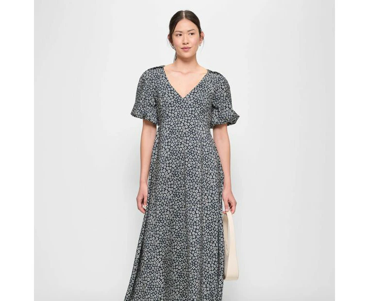 Puff Sleeve Midi Dress - Preview