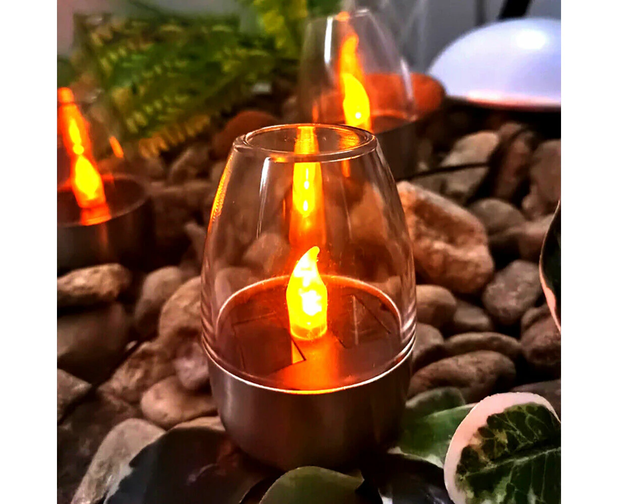 5X Solar Lights Outdoor LED Candle Light Tea Lamps Deck Night Lamps Garden Decor