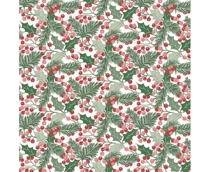 Liberty Fabrics - A Woodland Christmas Collection - 110cm wide x 1m - Winterberry Holly 6022A