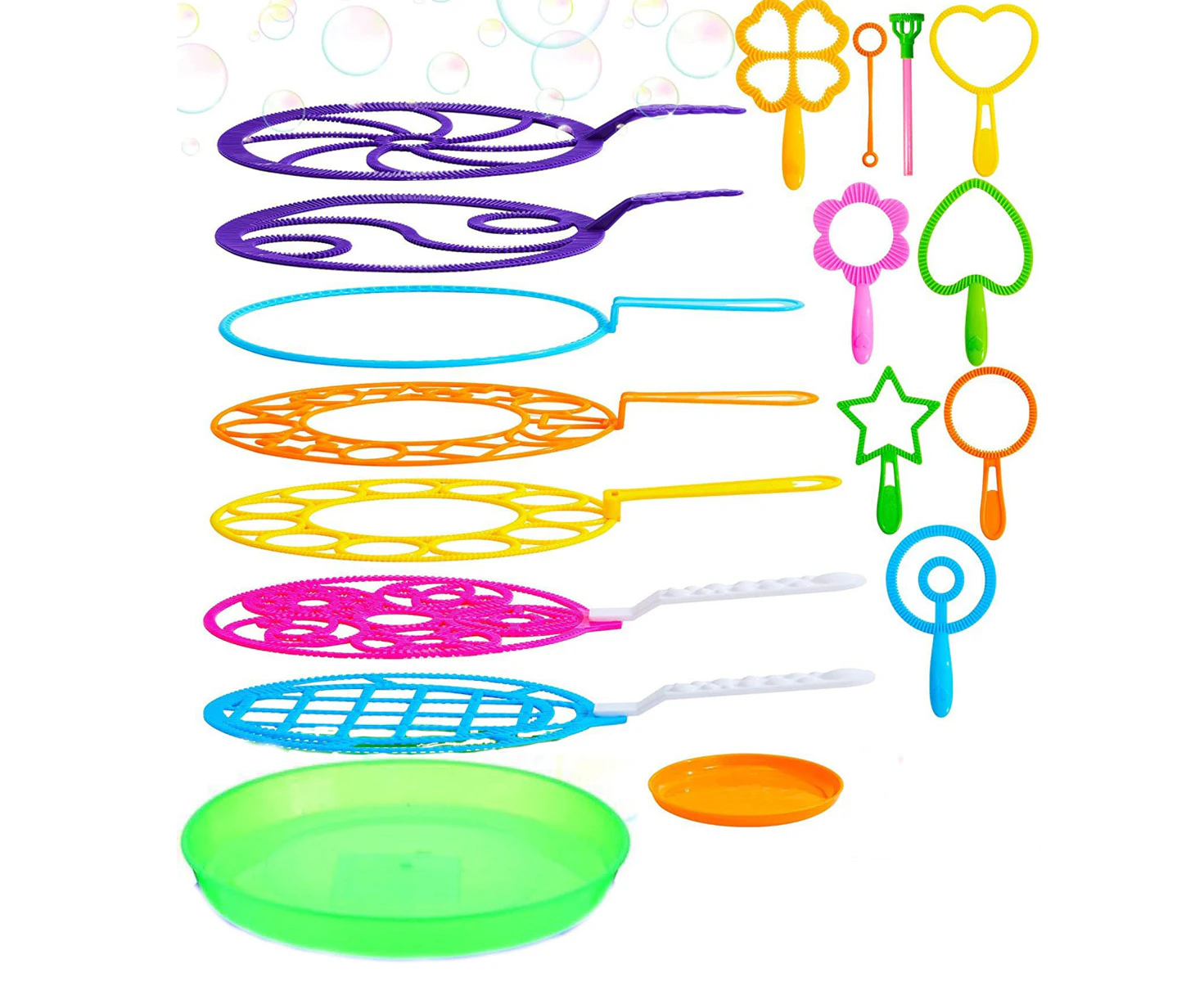 Big Bubble Wands Set for Kids,Summer Outdoor Activity Party Favors, Giant Bubble Maker with Tray, Suitable for All Age People