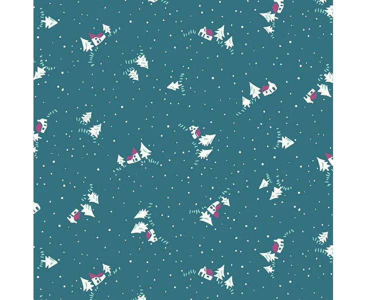 Liberty Fabrics - A Woodland Christmas Collection - 110cm wide x 1m - Christmas Cottage 6018B