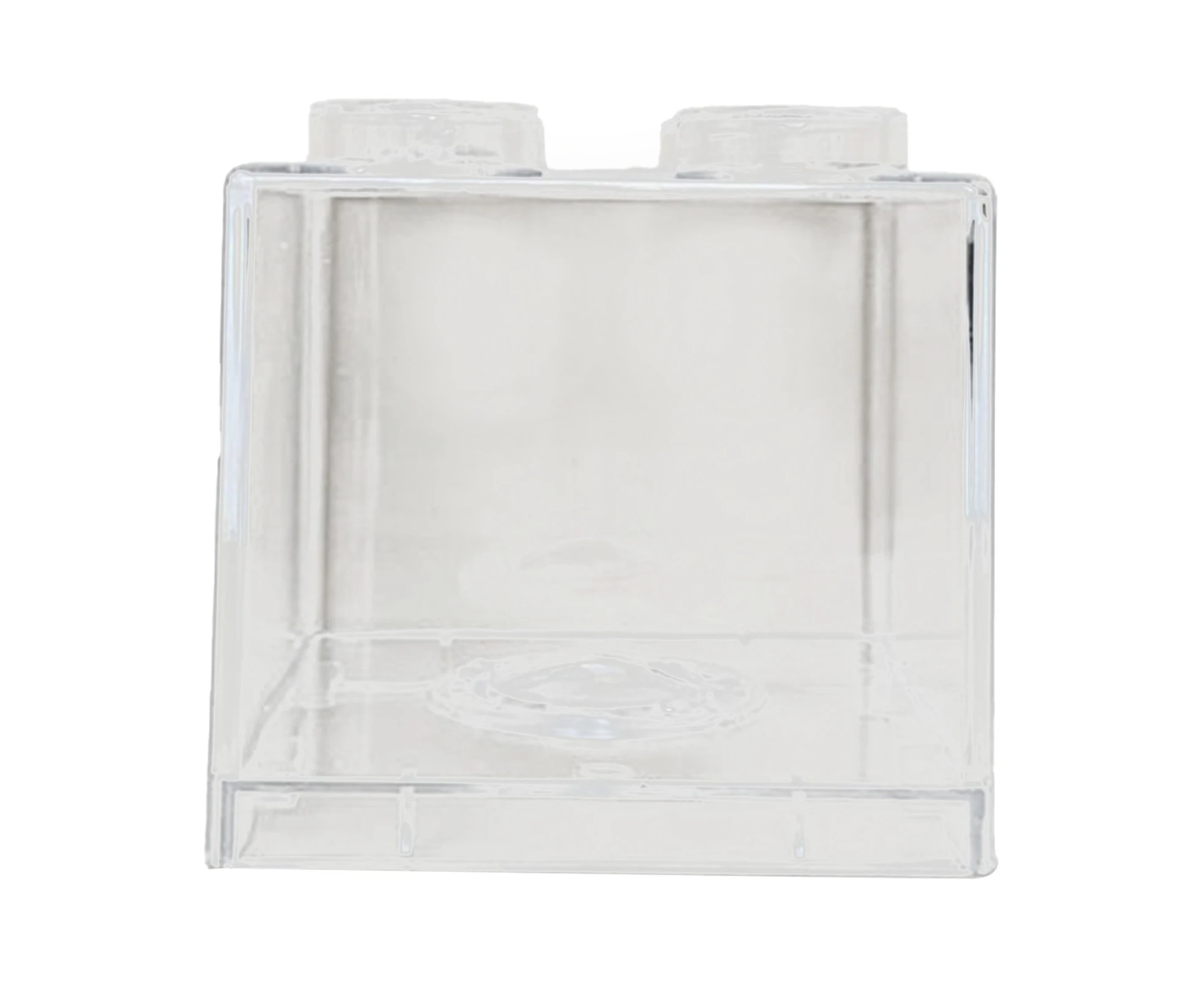 Clear Money Saving Bank Building Block Design Rectangular Transparent Coin Saving Box for Kids Boys Girls White 8.9x8.9x9.2cm / 3.5x3.5x3.6in