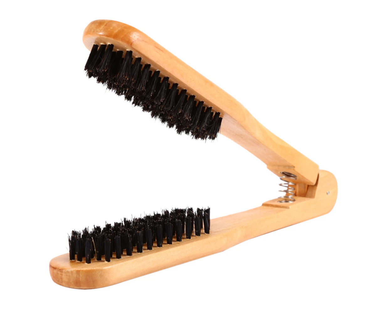 Hairdressing Wooden Straightener Double Sided Brush Straightening Natural Styling Tools