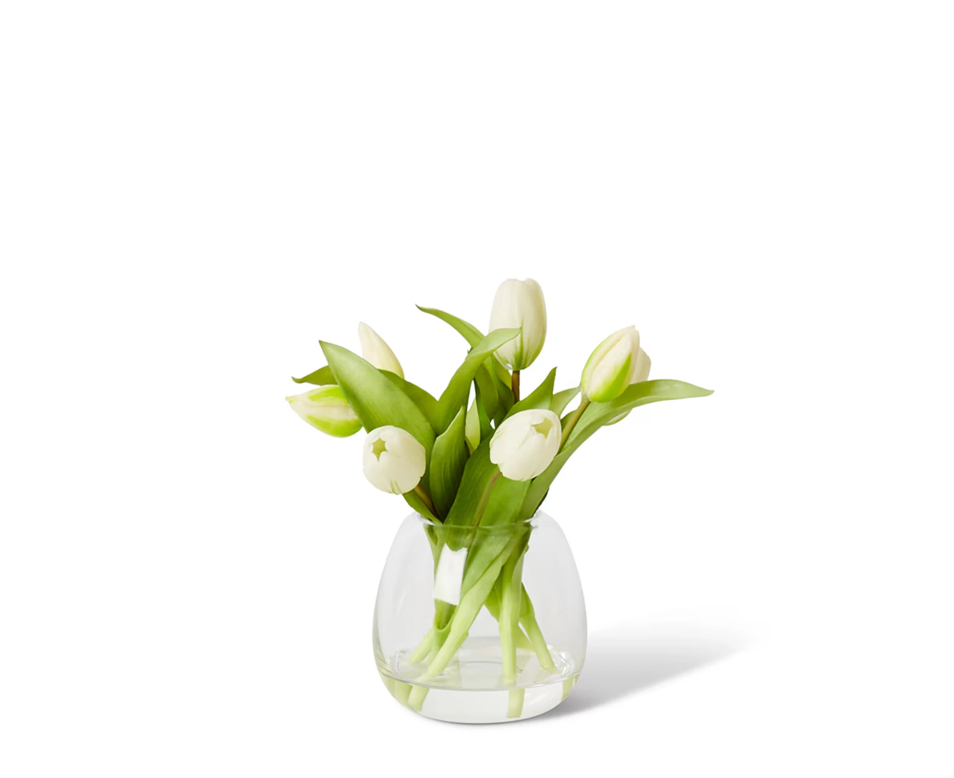 Elme Living Artificial Flowers Tulip Bunch in Alma Vase 25cm White AL.214.CLWH