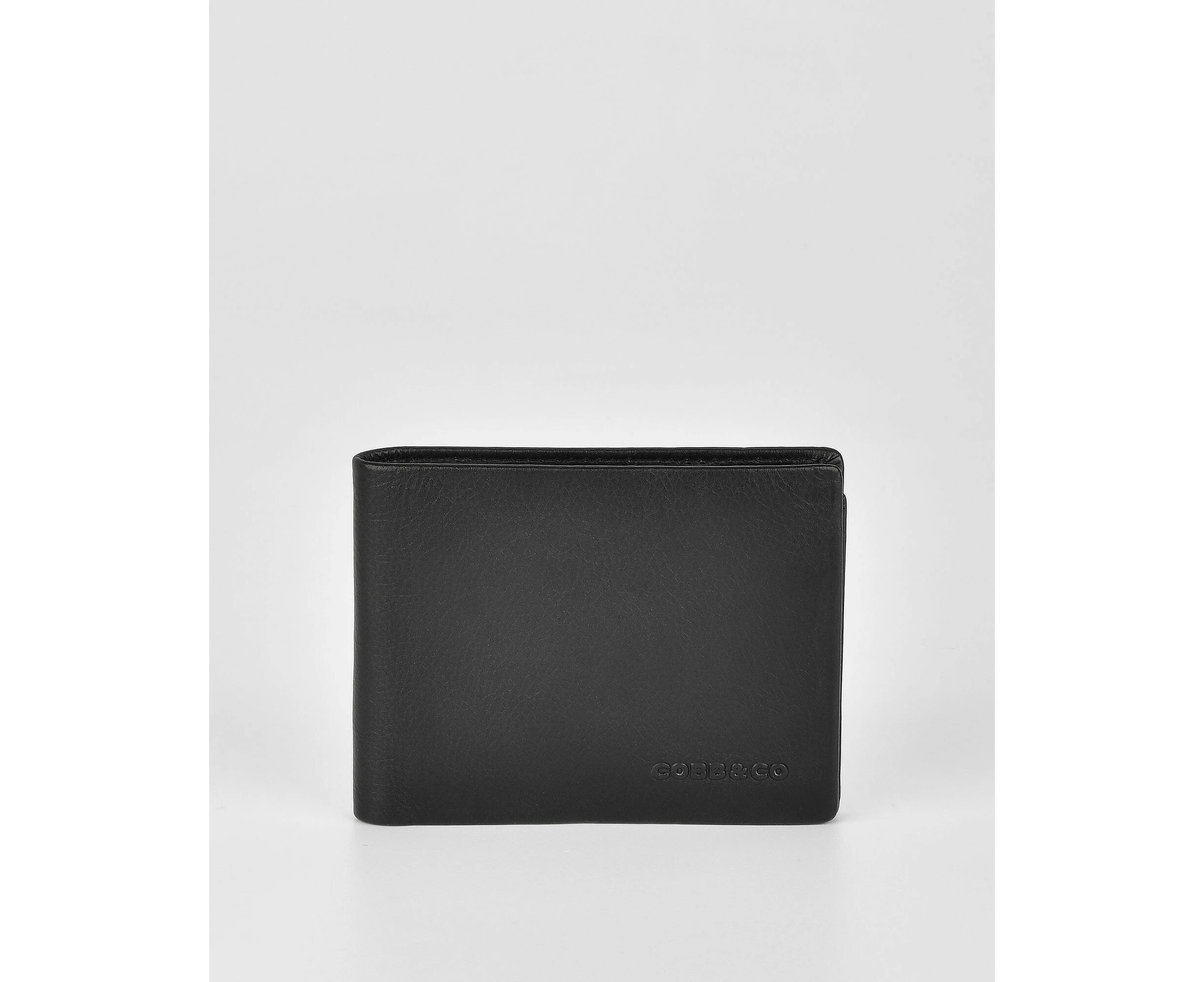 Cobb & Co Stynes Leather Fold Out with Coin Pouch RFID Wallet - Black