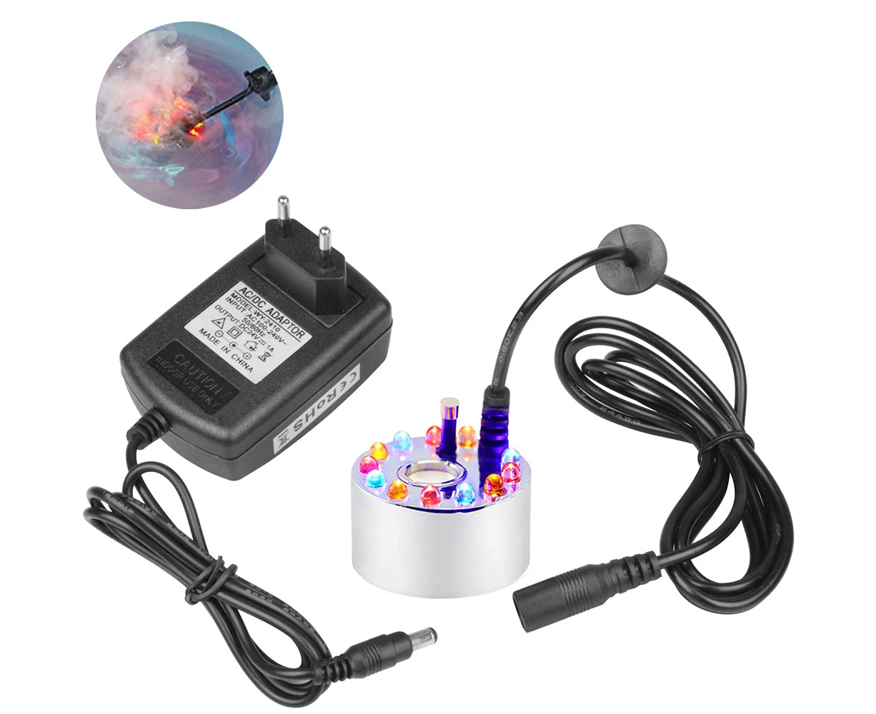 Pond fountain fogger Water fogger with power supply unit and 12 LED color changes, 24W, cable length 2.3 m