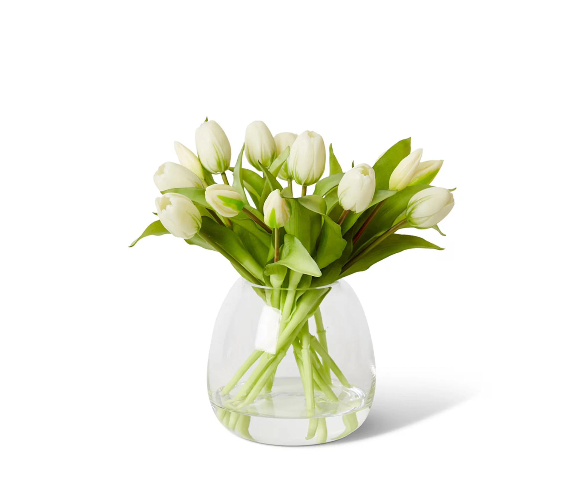 Elme Living Artificial Flowers Tulip Bunch in Alma Vase 28cm White AL.215.CLWH