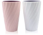 2 Pack Unbreakable Bathroom Toothbrush Cups, Soft and Durable, Bathroom Toothbrush Tumblers (White & Pink)