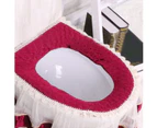 3Pcs/Set Lace Toilet Seat Lid Tank Cover Set Warm Pad Home Bathroom Decoration (Burgundy)