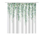 Shower Curtain Eucalyptus Green Leaves Plant Shower Curtains 180 X 180 Cm Anti-Mould Waterproof Polyester Fabric Washable Bathroom Curtains For Bathroom