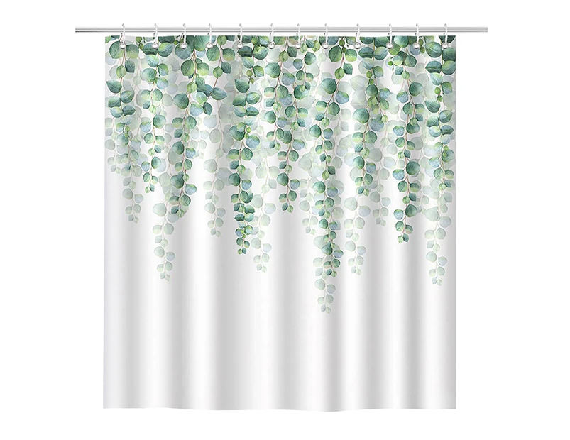 Shower Curtain Eucalyptus Green Leaves Plant Shower Curtains 180 X 180 Cm Anti-Mould Waterproof Polyester Fabric Washable Bathroom Curtains For Bathroom