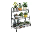 3-Tier Black Iron Succulent Flower Pots Plants Planter Stand Display Rack Book Shelf Shoe Organizer