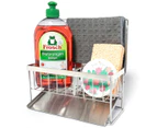 Sponge Holder For Kitchen Sink,Stainless Steel Kitchen Sink Organizer, Rag Soap Brush Storage Rack