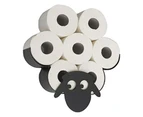 Sheep Toilet Paper Holder, Black Metal Wall Mounted Toilet Paper Holder, Toilet Paper Storage, Metal Sheep Toilet Roll Holder For 7 Rolls