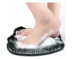 Large Shower Foot Brush, Silicone Foot Brush Scrubber With Non-Slip Suction Cups, Cleans, Exfoliates, Foot Circulation And Relieves Tired Feet (Black)