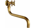 Antique Faucet, 180° Swivel Wall Mounted Brass Basin Mixer, Long Simp Cold Hose For Outdoor Garden Bathroom Swimming Pool Kitchen, Sl-0602